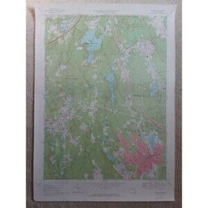 Milford MA Wall Topo Map 27"x 19.5" Vintage 1968 USGS Shipped Rolled